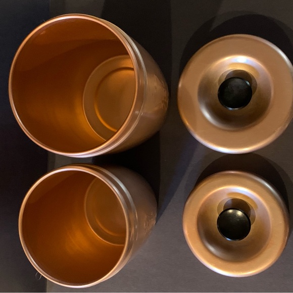 Vintage Copper Color Aluminum Canisters Seed Treats Decor Storage Bird Lover - Picture 5 of 14